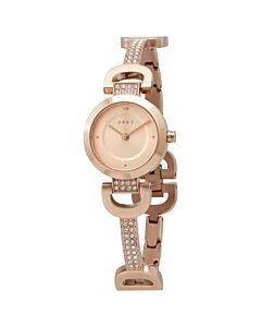 Womens-City-Stainless-Steel-set-with-Crystals-Rose-Dial-Watch