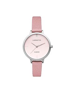 Women's Claire Genuine Leather Pink Dial Watch