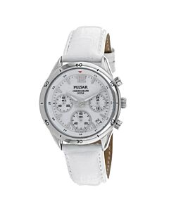 Women's Classic Chronograph Leather White Dial Watch