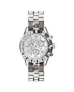 Women's Classic Chronograph Stainless Steel Mother of Pearl Dial Watch