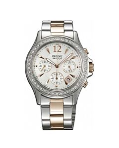 Women's Classic Chronograph Stainless Steel White Dial Watch