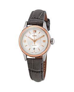 Women's Classic Date Leather Silver Dial