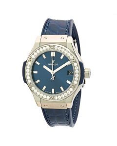 Women's Classic Fusion Alligator Leather and Rubber Blue Dial Watch