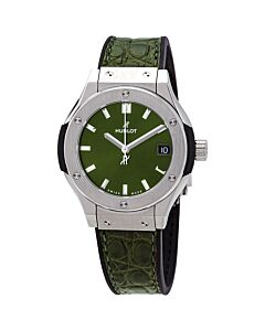 Women's Classic Fusion Alligator Leather/Rubber Green Sunray Dial