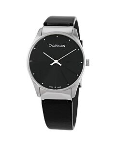 Women's Classic Leather Black Dial Watch