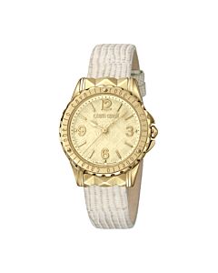Women's Classic Leather Champagne Dial Watch