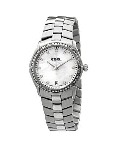 Women's Classic Sport Stainless Steel Mother of Pearl Dial Watch