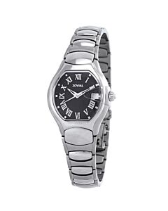 Women's Classic Stainless Steel Black Dial Watch