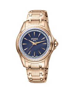 Women's Classic Stainless Steel Blue Dial Watch