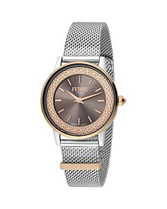 Women's Classic Stainless Steel Brown Dial Watch