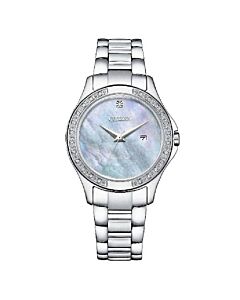 Women's Classic Stainless Steel Mother of Pearl Dial Watch
