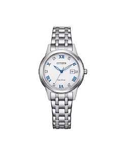 Women's Classic Stainless Steel White Dial Watch