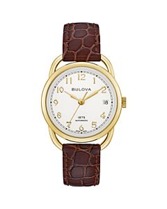 Women's Commodore Leather Ivory Dial Watch