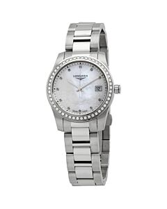 Women's Conquest Stainless Steel Mother of Pearl Dial Watch