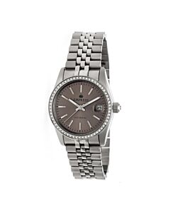 Women's Constance Stainless Steel Pewter Brushed-Finish Sunray Dial