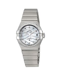 Women's Constellation Co-Axial Stainless Steel White Mother of Pearl Dial