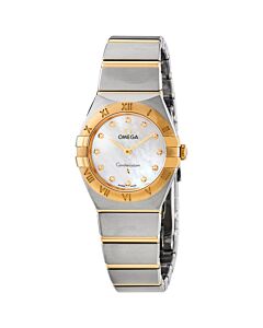 Women's Constellation Manhattan Stainless Steel with 18kt Yellow Gold Bars White Mother of Pearl Dial Watch
