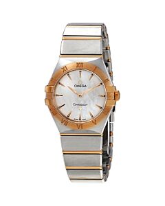 Women's Constellation Manhattan Stainless Steel with 18kt Yellow Gold Bars Mother of Pearl Dial Watch