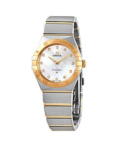 Women's Constellation Manhattan Stainless Steel with 18kt Yellow Gold White Mother of Pearl Dial Watch