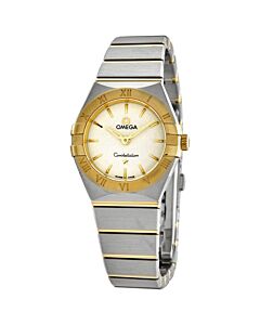 Women's Constellation Stainless Steel and 18kt Yellow Gold Bars White Dial Watch