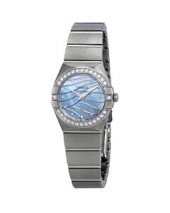 Women's Constellation Brushed Polished Steel Blue mother-of-pearl Dial