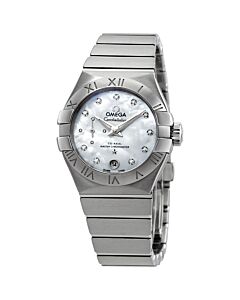 Women's Constellation Stainless Steel White Mother of Pearl Dial