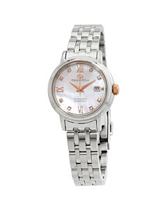Women's Contemporary Stainless Steel Mother of Pearl Dial Watch