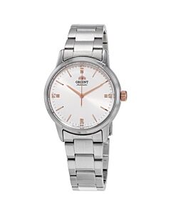 Women's Contemporary Stainless Steel White Dial Watch