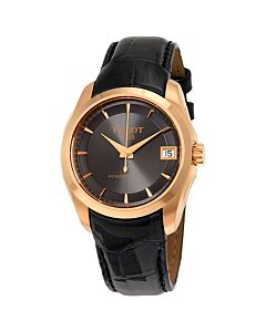 Women's Couturier Black Leather Anthracite Dial