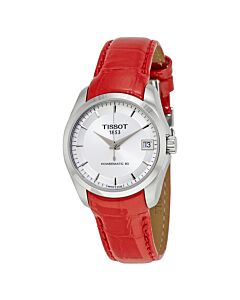 Women's Couturier Powermatic 80 Red Leather Silver Dial