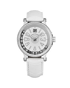 Women's Crazy Balls Leather White Dial Watch