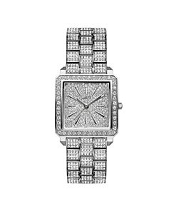 Women's Cristal Stainless Steel with Swarovski Crystal Links Silver Crystal Pave Dial Watch