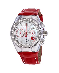 Women's Cruise Chronograph Leather Silver-tone Dial