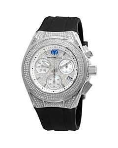 Women's Cruise Chronograph Silicone Mother of Pearl (Crystal Pave) Dial Watch
