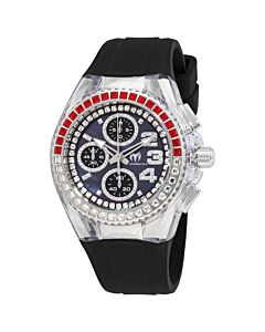 Women's Cruise Star Chronograph Silicone Black (Crystal-set) Dial Watch