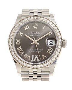 Women's Datejust Stainless Steel Rolex Jubilee Dark Grey Dial Watch