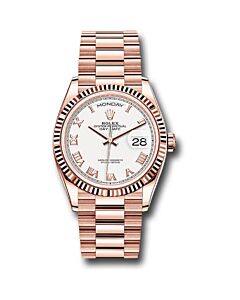 Women's Day-Date 18kt Rose Gold President White Dial Watch