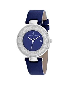 Women's Dazzle Leather Blue Dial Watch
