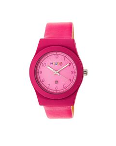 Women's Dazzle Leather Hot Pink Dial