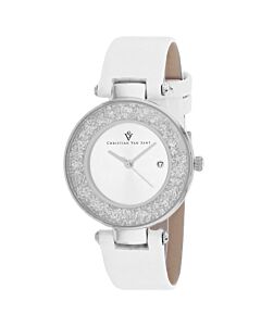 Women's Dazzle Leather Silver-tone Dial Watch