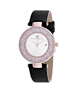 Women's Dazzle Leather Silver-tone Dial Watch
