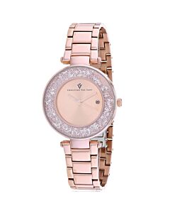 Women's Dazzle Stainless Steel Rose Dial Watch