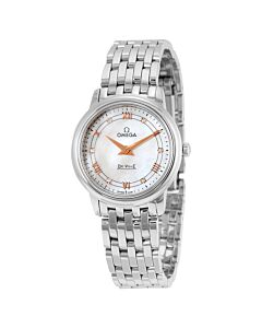 Women's De Ville Stainless Steel White Mother of Pearl Dial