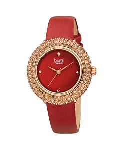 Women's Satin Over Leather Red Dial