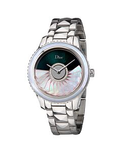 Women's Dior VIII Grand Bal Stainless Steel Green Translucent (Diamond-set) (Pink Hems) Dial Watch