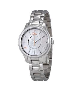 Women's Dior VIII Montaigne Stainless Steel White Mother Of Pearl Dial
