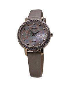 Women's Discover More (Synthetic) Leather Mother of Pearl Dial Watch