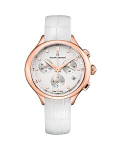 Women's Dress Code Chronograph Leather Silver-tone Dial Watch