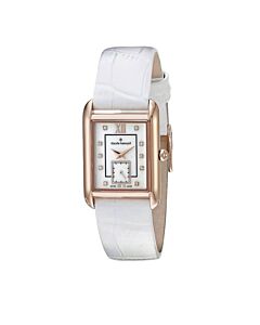 Women's Dress Code Leather Mother of Pearl Dial Watch