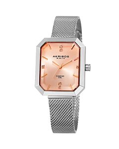 Womens Dress Stainless Steel mesh Champagne Dial Watch